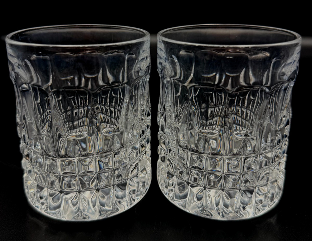 Gorham Crystal Fairfax Double Old Fashioned Barware Glasses Set of 2 Germany